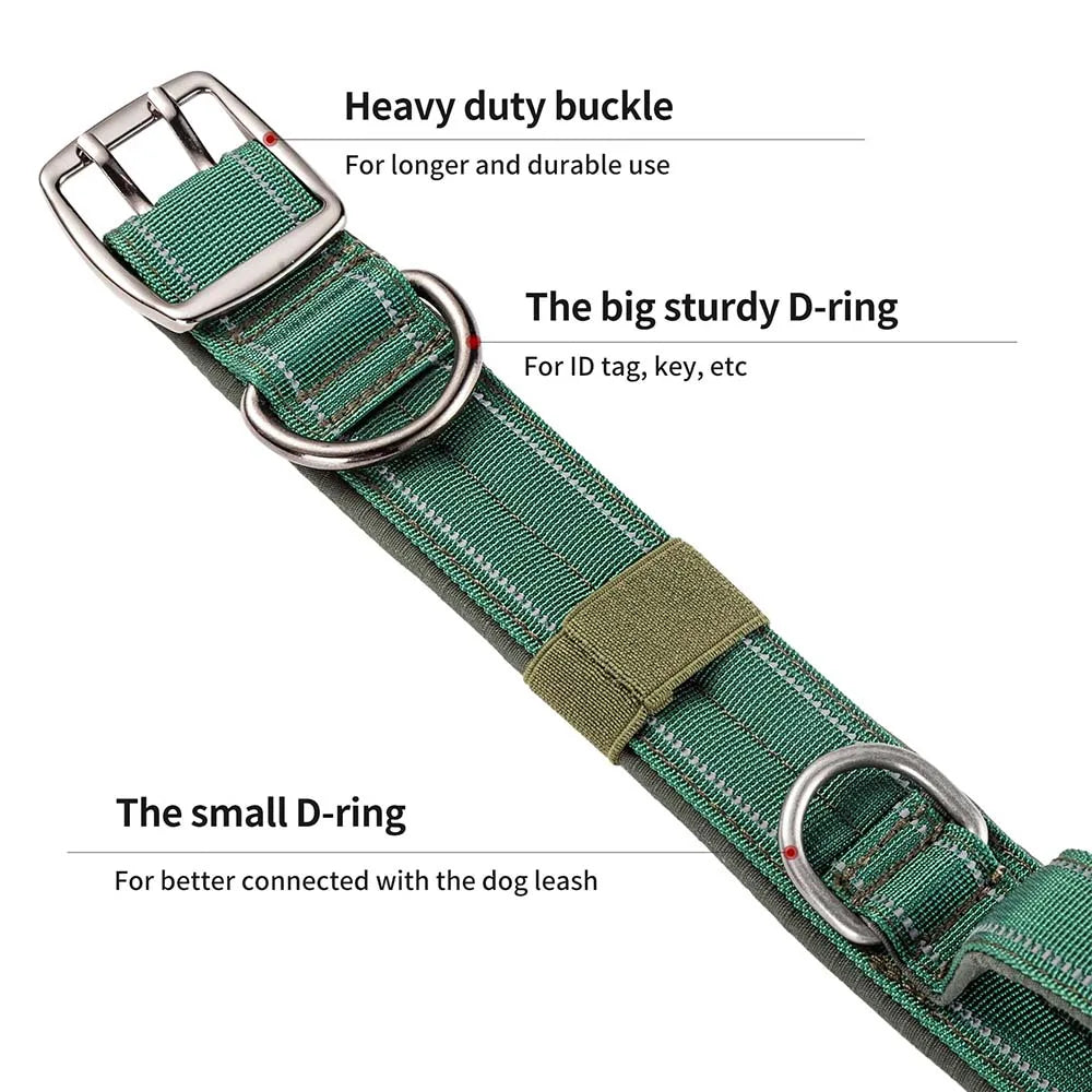 Heavy Duty Double Buckle Design Tactical Dog Collar - Military Grade Dog Collar