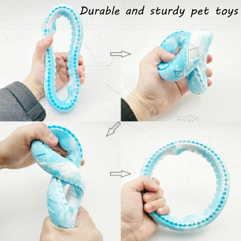 Pet dog rubber bite ring, bite resistant grinding training interactive small dogs