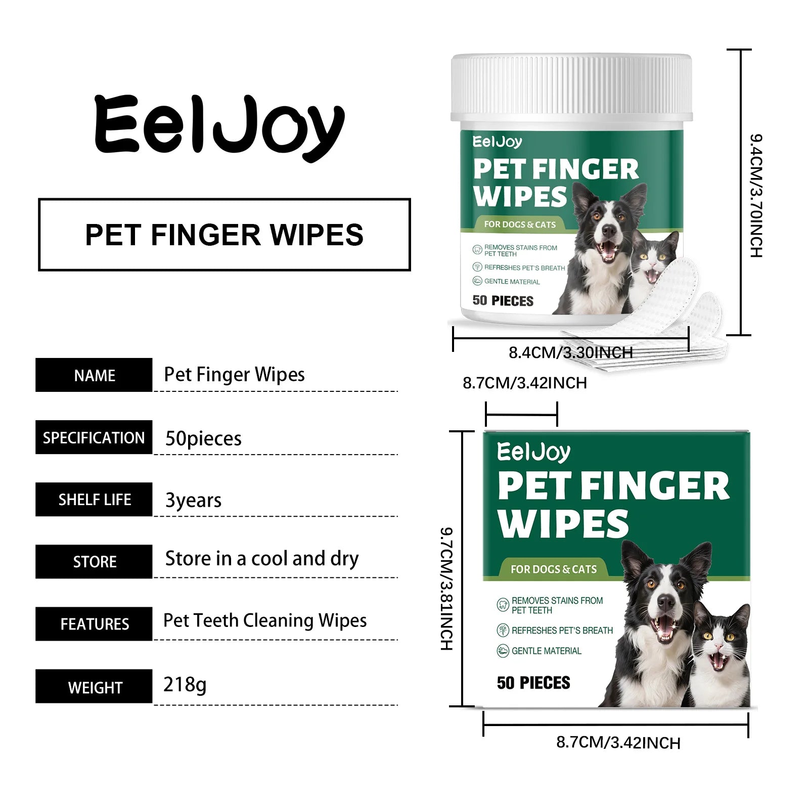 Pet Teeth Cleaning Wipes Cleans Food Residues in Teeth Gaps Eliminates Bad