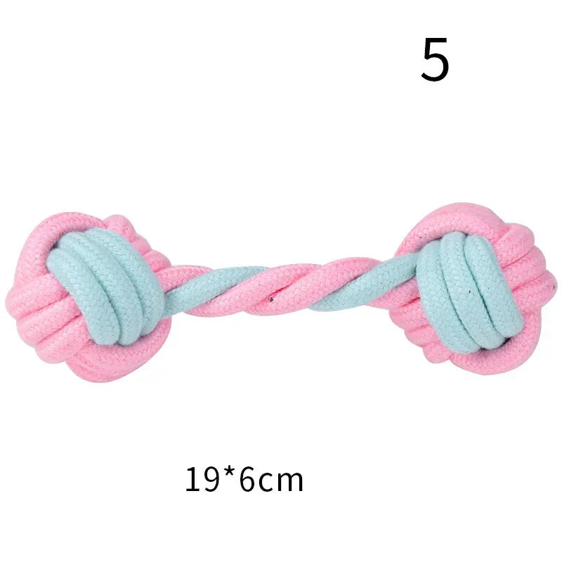 JUSTINLAU Pet Toys Anti-bite Teeth Cleaning Toys Pink Blue Mini Ball Cotton