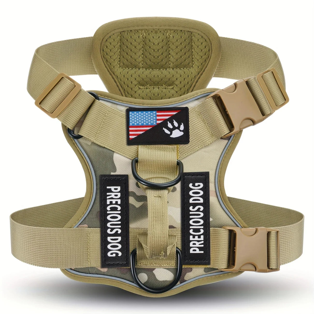 Anti-Pull Tactical Dog Harness with Night Reflective Strips Heavy-Duty Military Dog