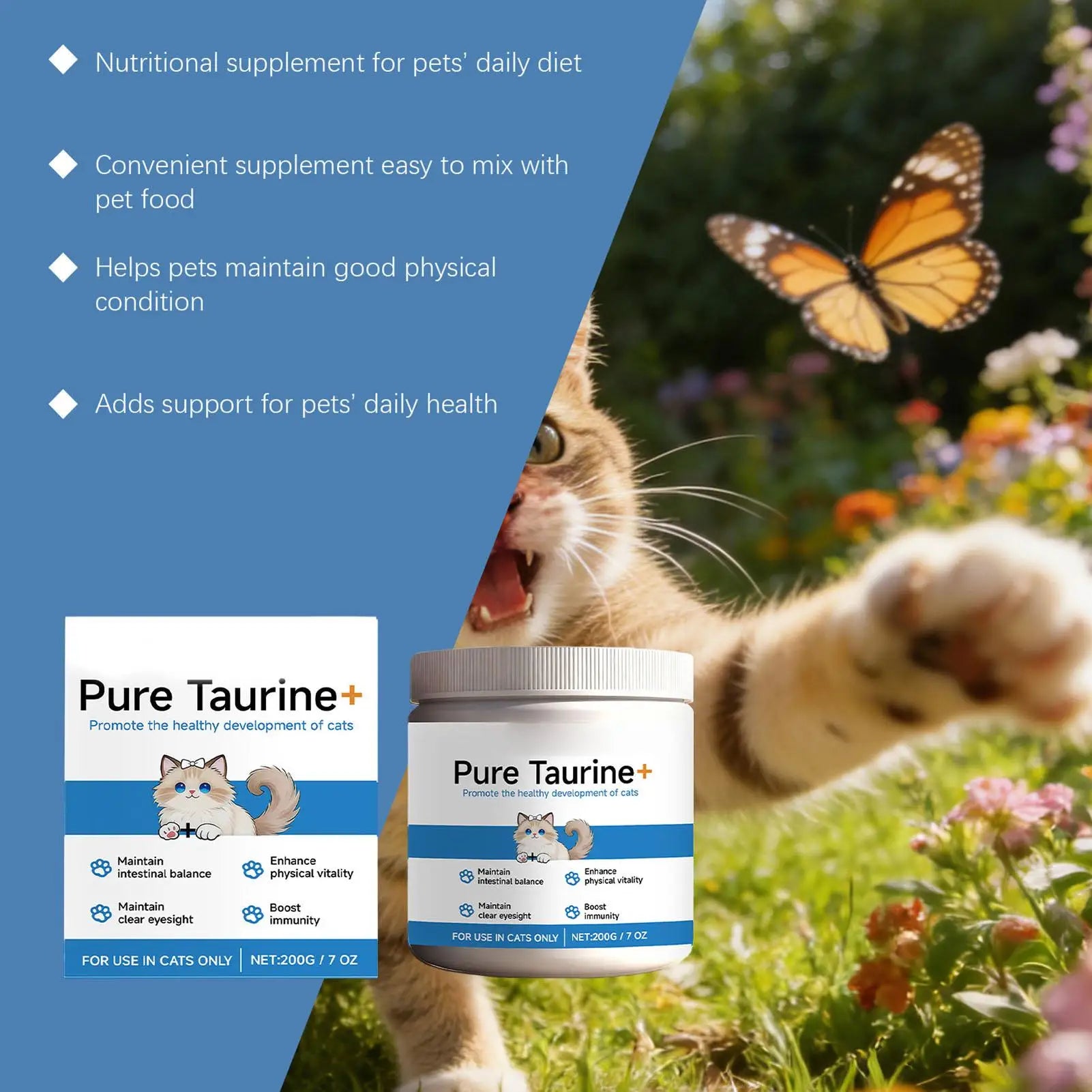 Pet Supplements 200g Daily Nutrition Cats Wet Or Dry Food Supplements