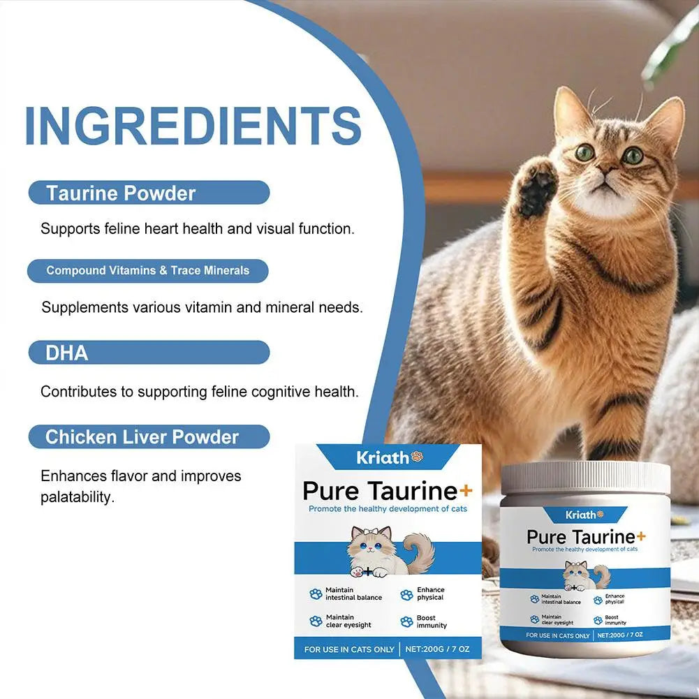 Cats Taurine Powder Supporting Heart Health 200g High Purity Taurine Powder