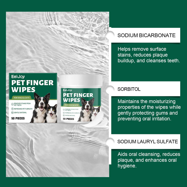 Pet Teeth Cleaning Wipes Cleans Food Residues in Teeth Gaps Eliminates Bad