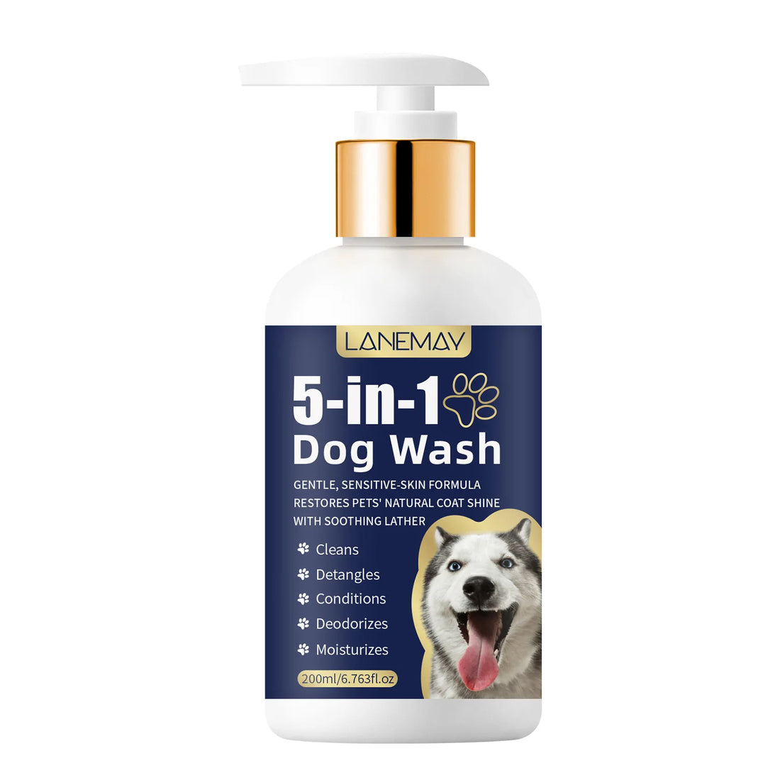 Pet skin and hair shampoo, care for skin health. Pet shampoo, cat and dog