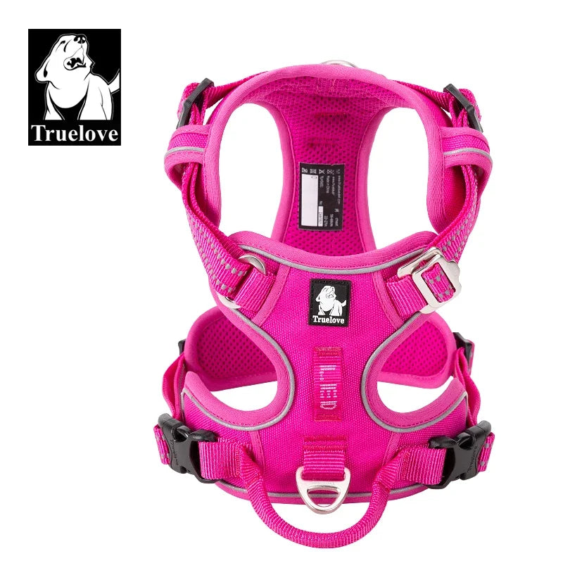 Truelove Pet Reflective Nylon Dog Harness No Pull Adjustable Dog Vest