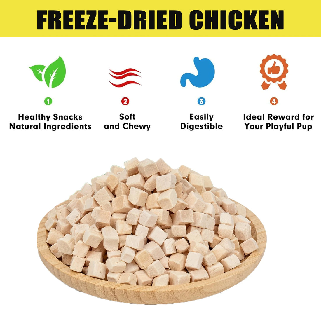 Freeze-Dried Chicken Treats for Dogs & Cats, Single Ingredient Protein Pet Snacks