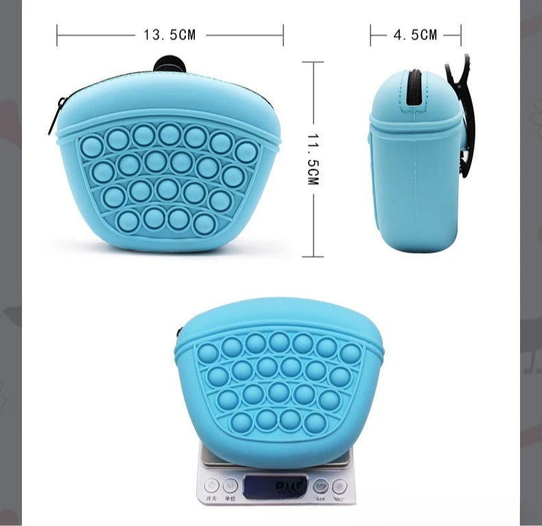 Portable Pet Treat Pouch Silicone Dog Food Bag With Waist Strap