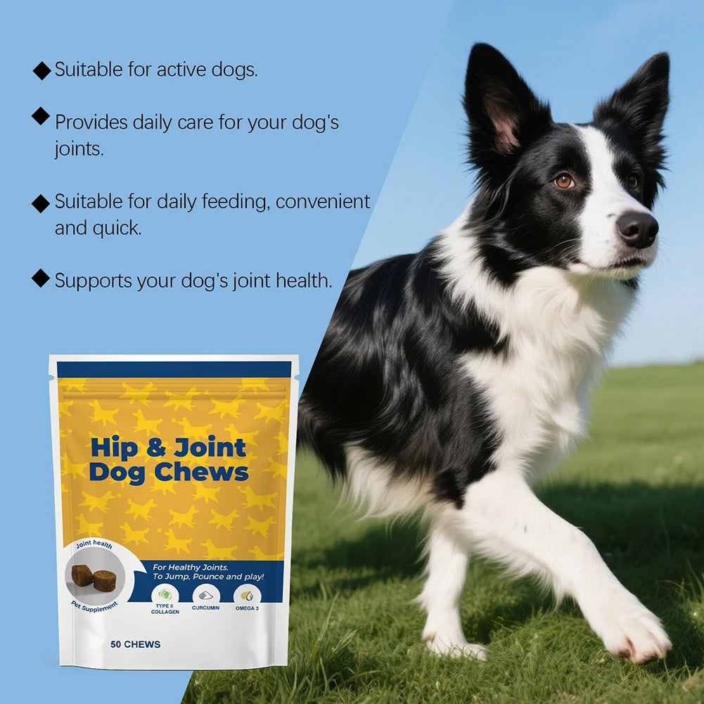 50 Counts Hip & Joint Supplement for Dogs Joint Chews Collagen Health