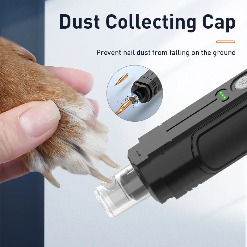 Electric Pet Nail Grinder Professional Dog Nail Clippers 2 LED Light Nail Grooming