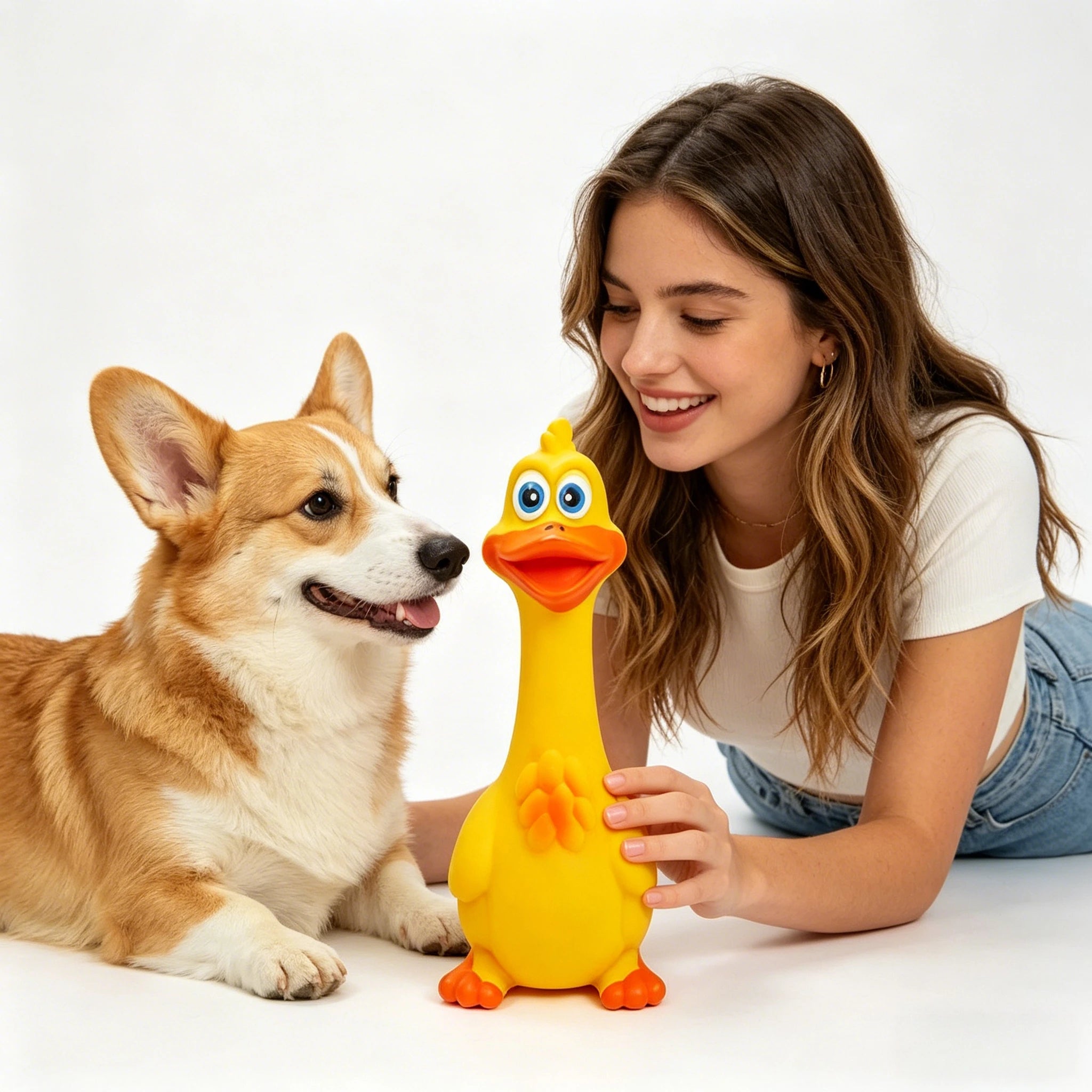 Rubber Chicken Squeaky Pet Dog Toys for Small,Medium or Large Pet Breeds