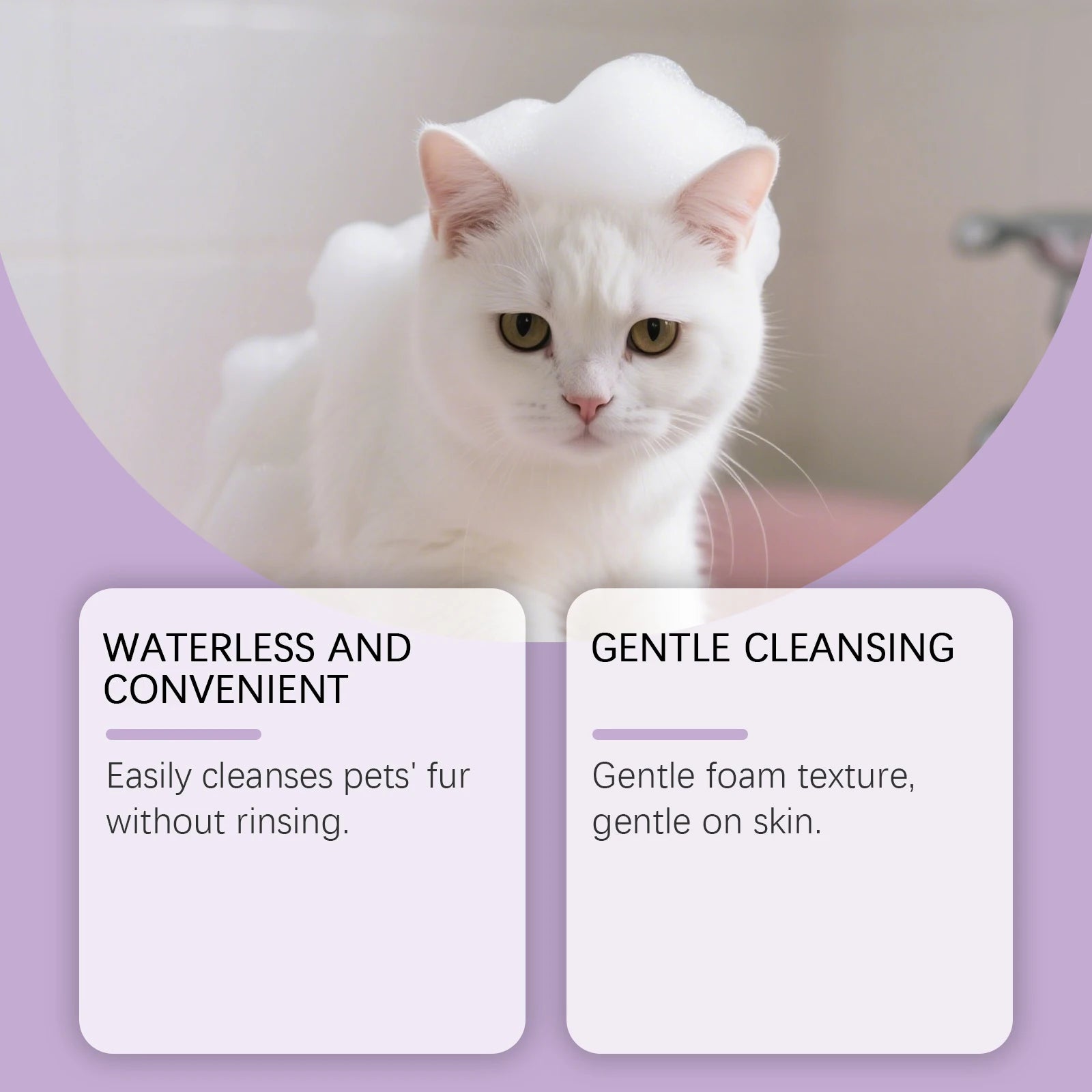 EelJoy Waterless Pet Shampoo Mousse for Dogs And Cats - No Rinse Fur Cleanser