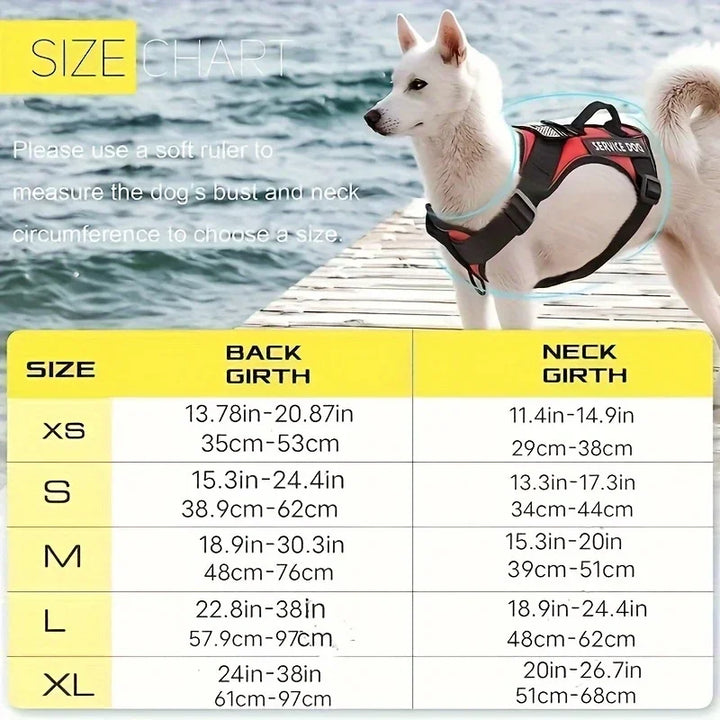 Anti-Pull Tactical Dog Harness with Night Reflective Strips Heavy-Duty Military Dog
