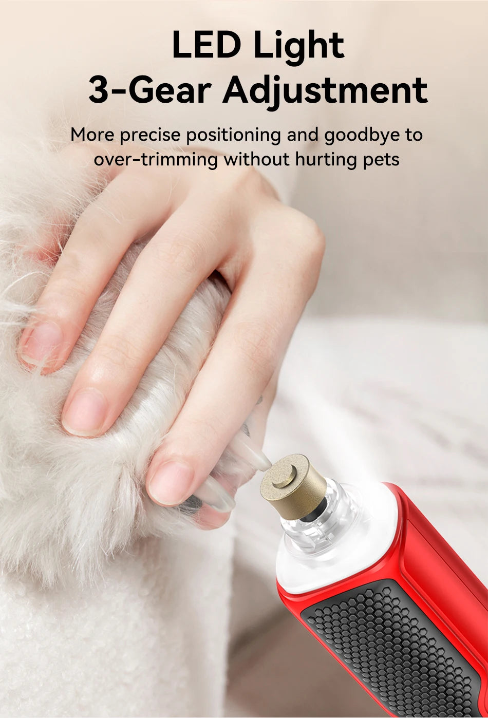 ROJECO Electric Nail Grinder Rechargeable Dog Paws Grooming Nail