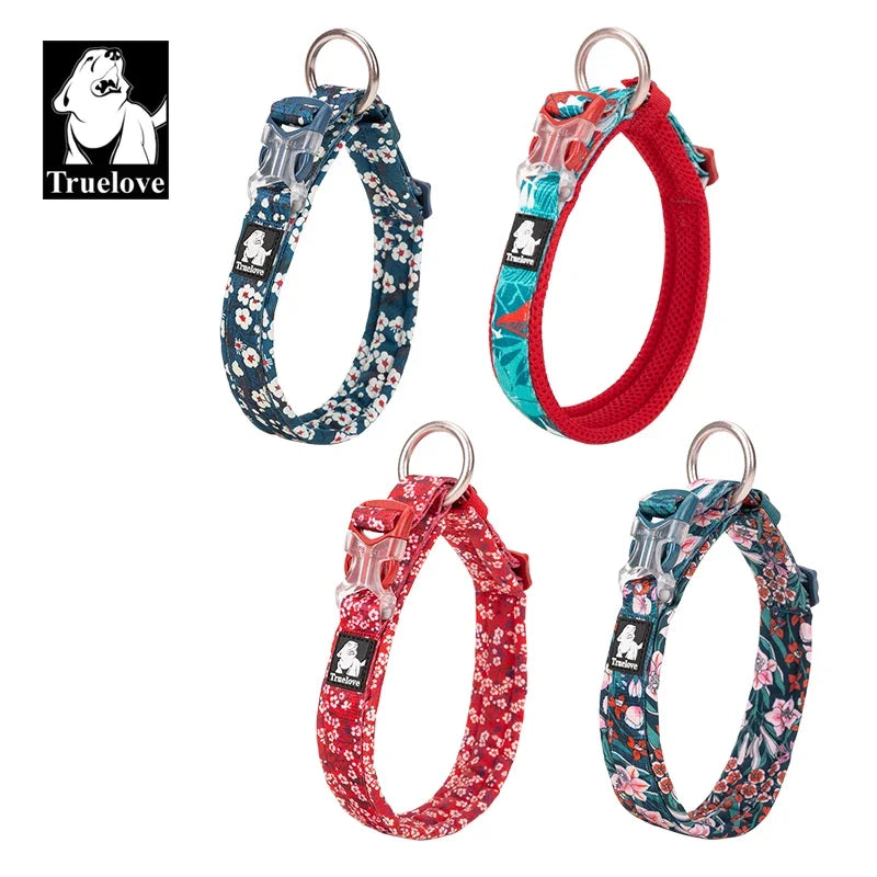 Truelove Floral Pet Collar Best Padded Comfort Cushion Dogs and Pets