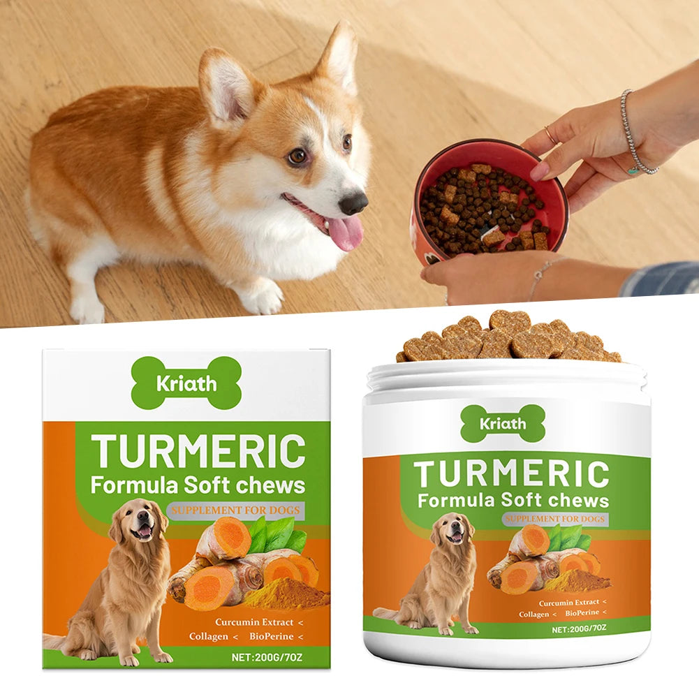 200g Organic-Turmeric Soft Chews For Dogs Absorption Natural  Supplement