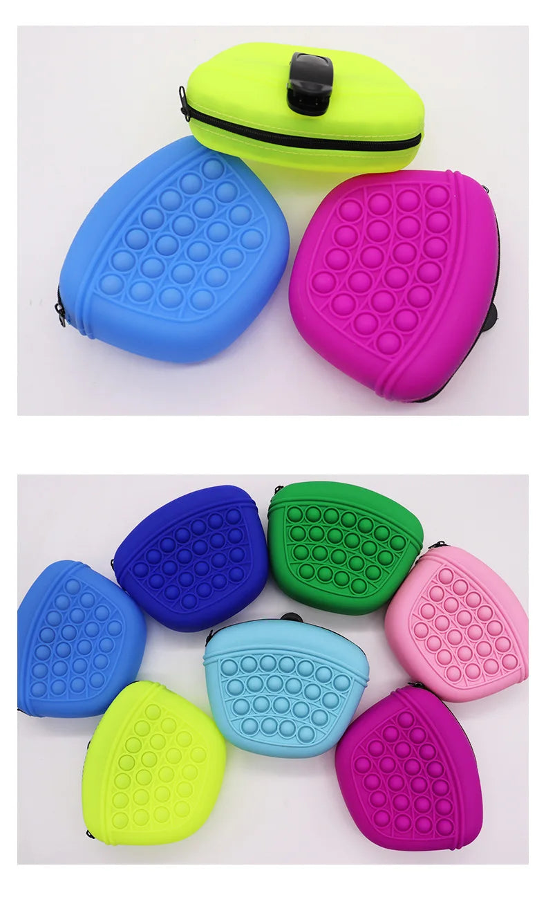 Portable Pet Treat Pouch Silicone Dog Food Bag With Waist Strap