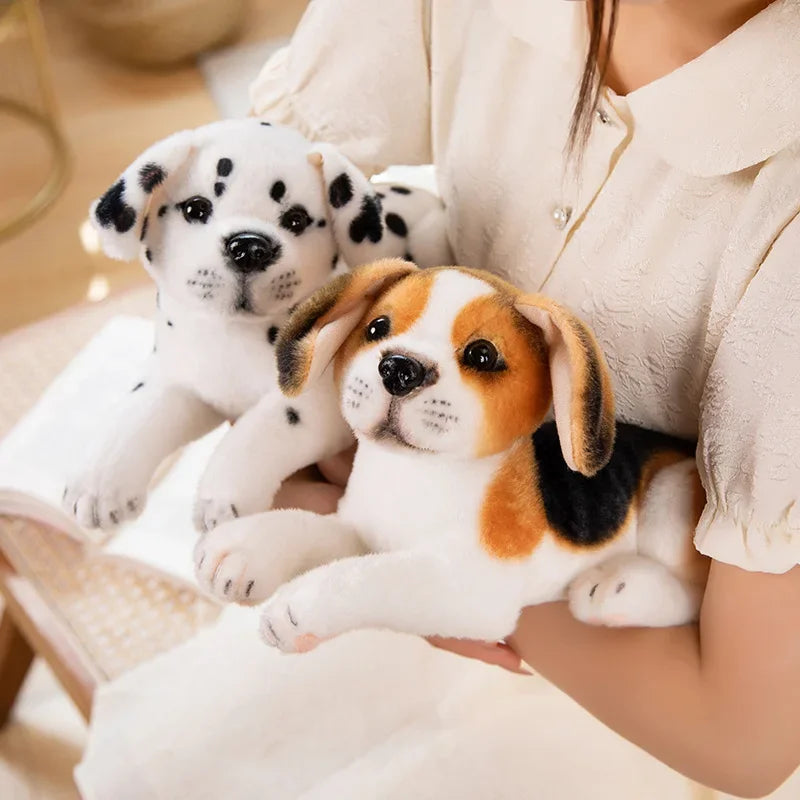 New Dalmatians Dog Plush Toy Cute Stuffed Realistic Beagle Spotted Puppy