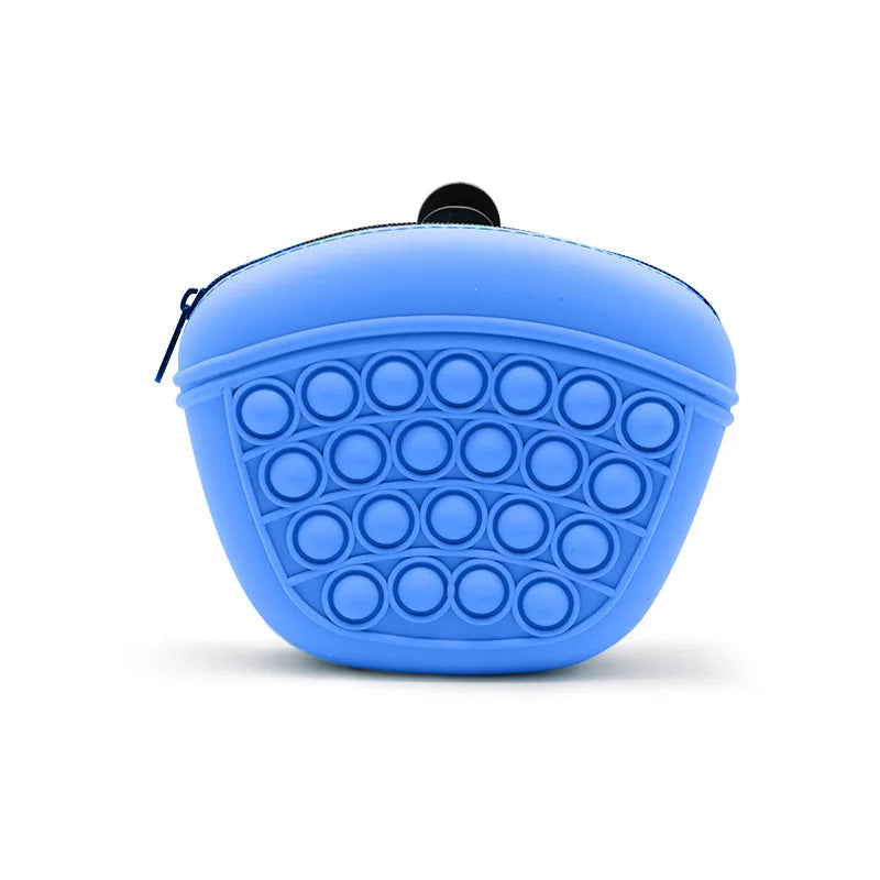 Portable Pet Treat Pouch Silicone Dog Food Bag With Waist Strap