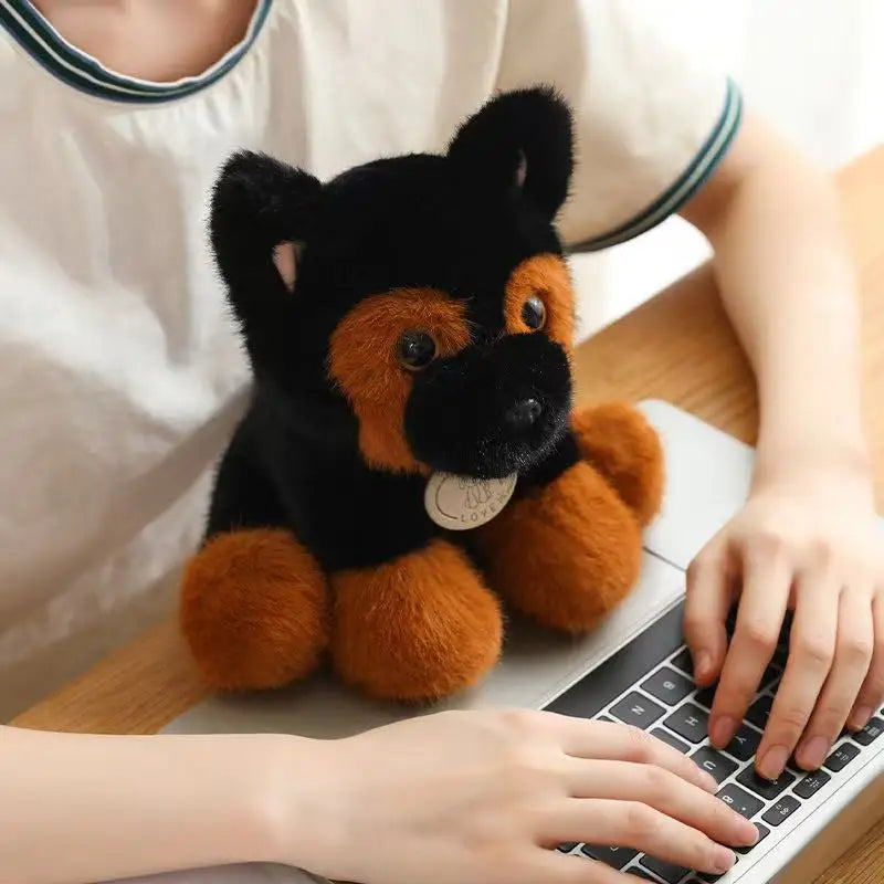 Cuddly Sitting Little Wolf Dog Plush Toys Soft Fluffy Husky Puppy Doll