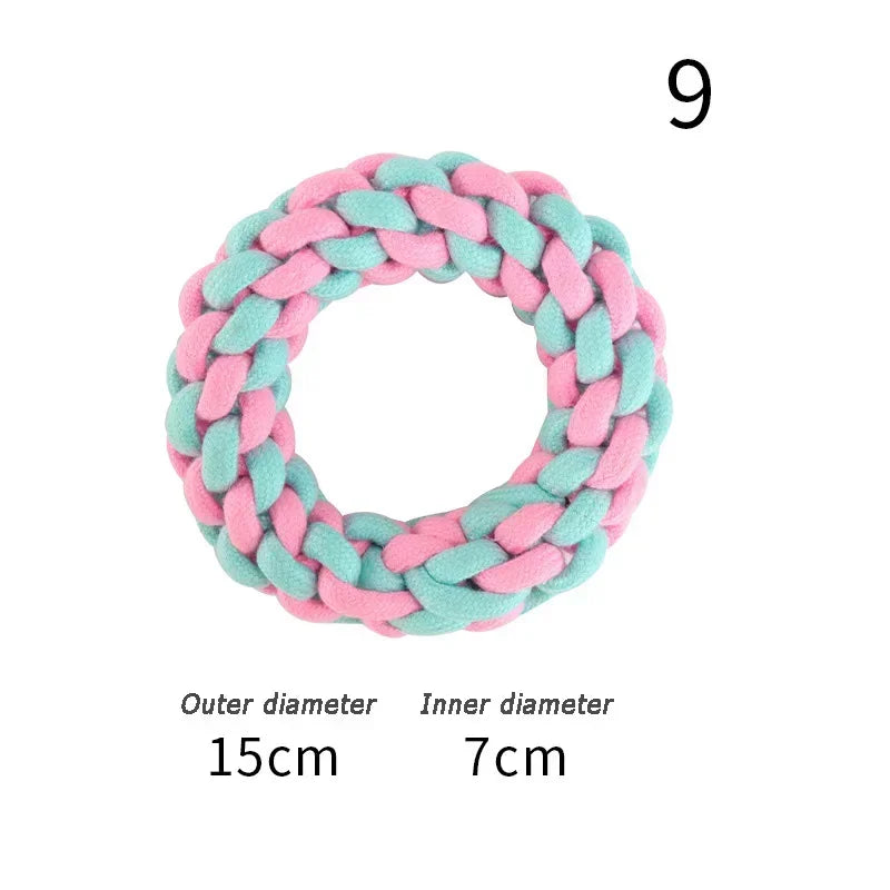 JUSTINLAU Pet Toys Anti-bite Teeth Cleaning Toys Pink Blue Mini Ball Cotton
