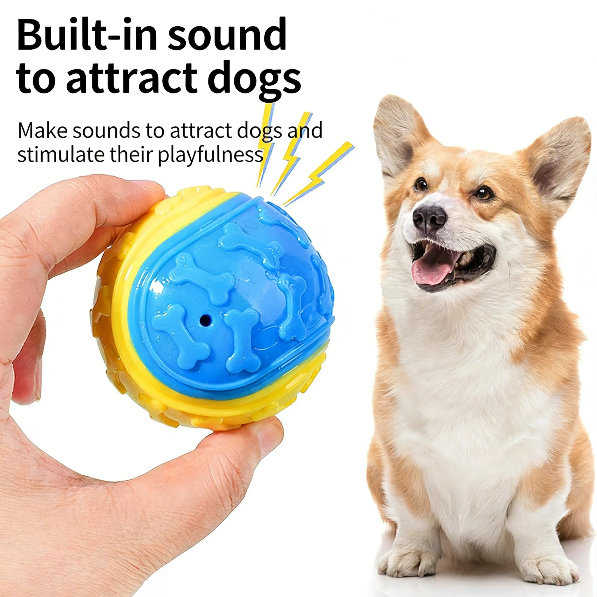 Dog Ball Toy TPR Bite Resistant Throw Fetch Interactive Pet Toy Teeth Cleaning