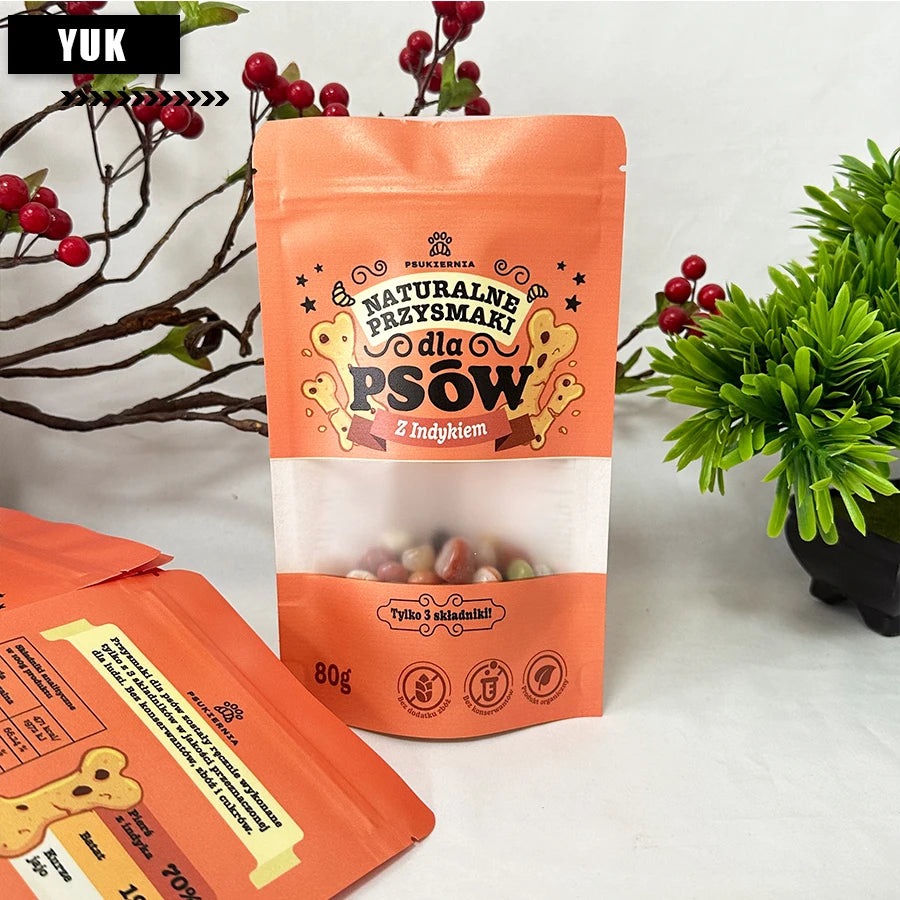 White Kraft Paper Frosted Window Bag Waterproof Nut Pet Snack