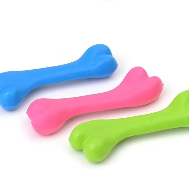 Pet Dog Puppy Cat Rubber Dental Teeth Chew Bone Play Training Fetch Fun Toys