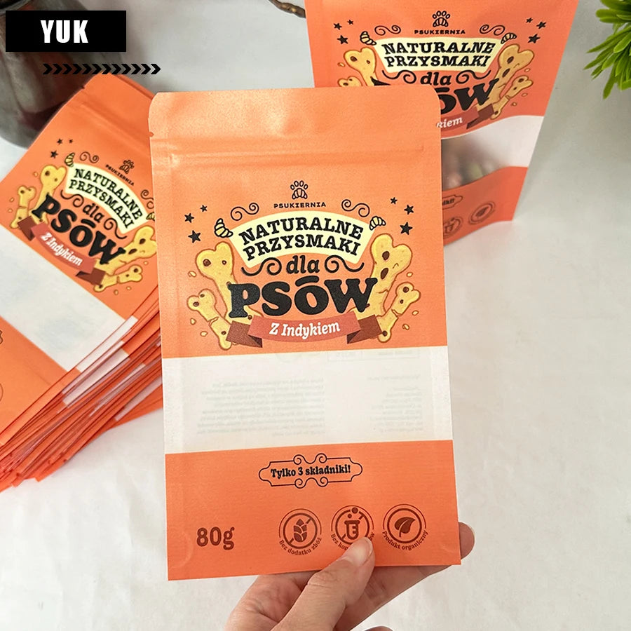 White Kraft Paper Frosted Window Bag Waterproof Nut Pet Snack
