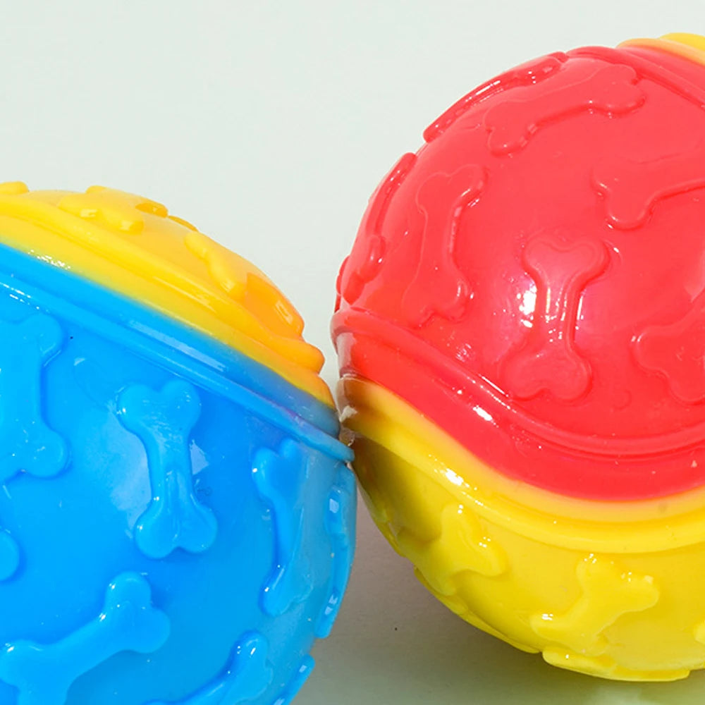 Dog Ball Toy TPR Bite Resistant Throw Fetch Interactive Pet Toy Teeth Cleaning