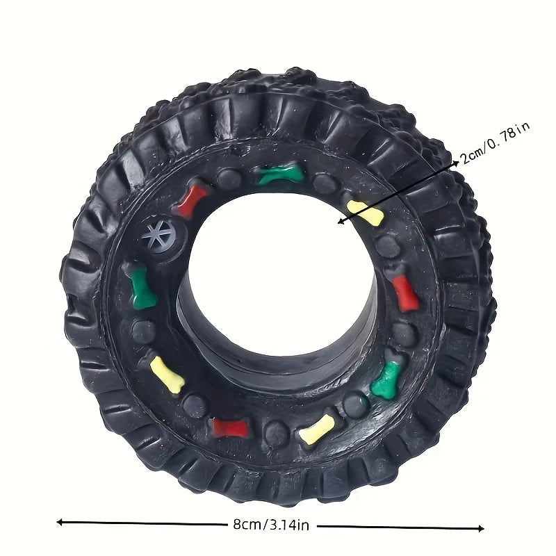 Puppy Teeth Training Toy Durable Dog Chew Wheel Interactive Sound Toy Chew