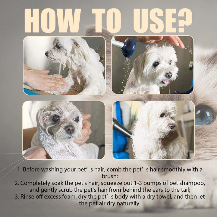 Pet Wash Shampoo Dogs Hair Soften Dirts Mites Removal Flea Killer Dog Shampoo