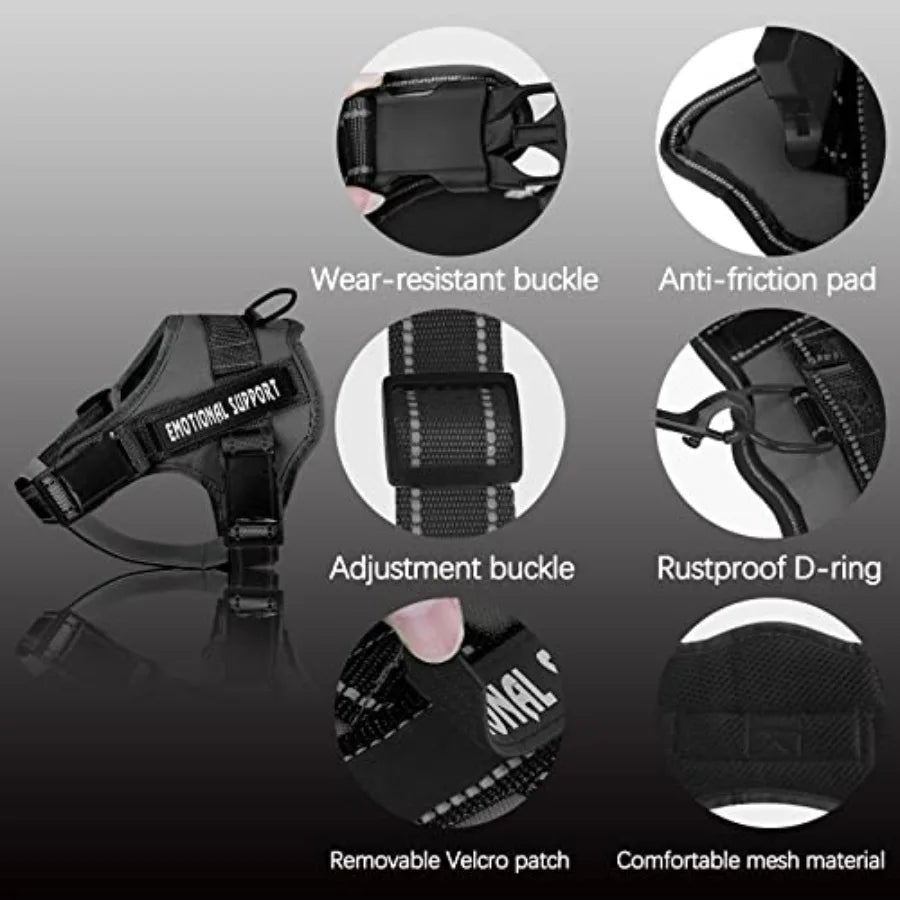 Service Dog Harness Eal Support Pet Vest Harness Reflective Breathable Harness