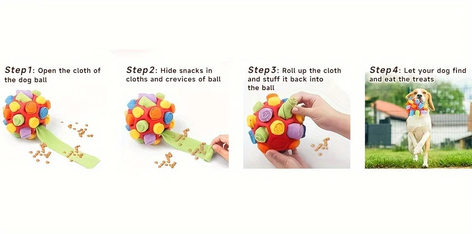 1pcs Interactive Dog Toy - Sniffing Ball for Hiding Treats - Rubber Puzzle Ball