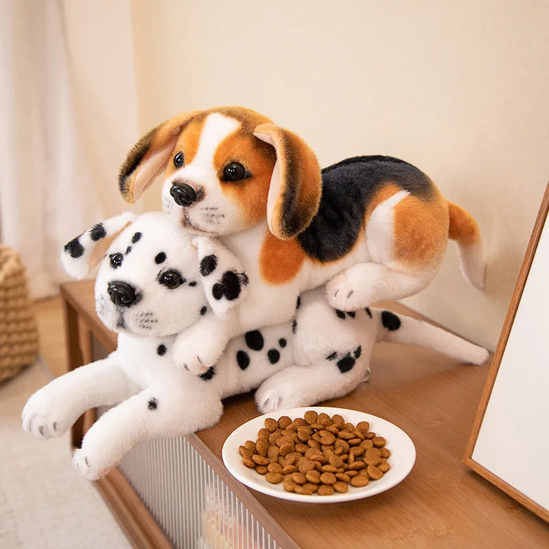 New Dalmatians Dog Plush Toy Cute Stuffed Realistic Beagle Spotted Puppy