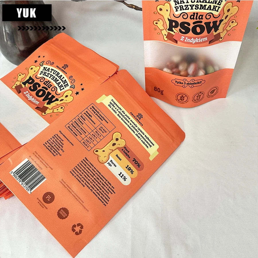White Kraft Paper Frosted Window Bag Waterproof Nut Pet Snack