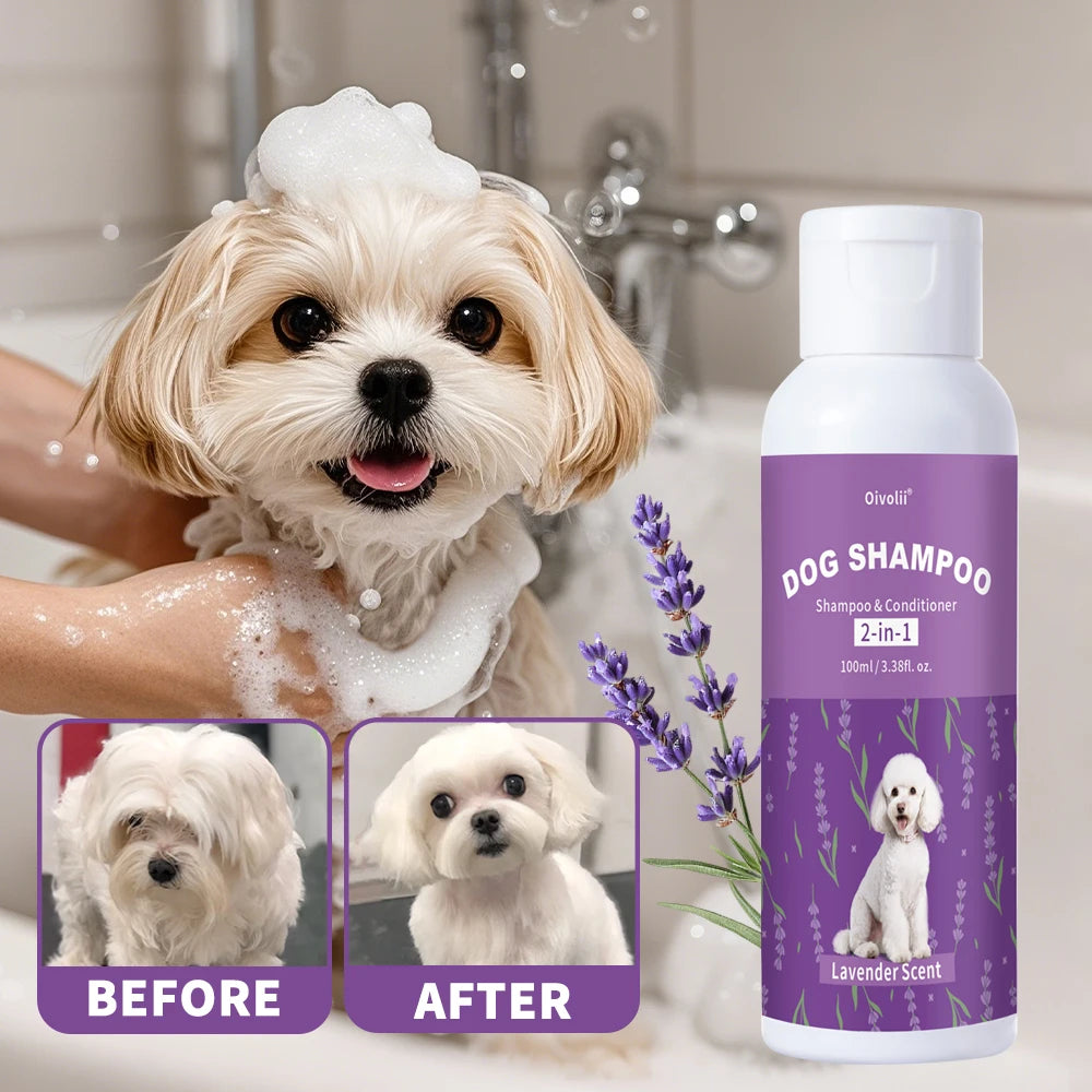 Pet Shampoo And Conditioner 2-in-1 Lavender Scent Deep Cleansing