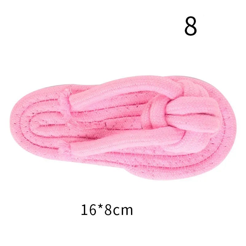 JUSTINLAU Pet Toys Anti-bite Teeth Cleaning Toys Pink Blue Mini Ball Cotton