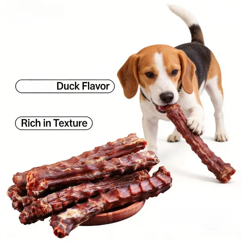 200g Air-Dried Duck Neck Dog Treats Delicious Flavor Natural Teeth Chews