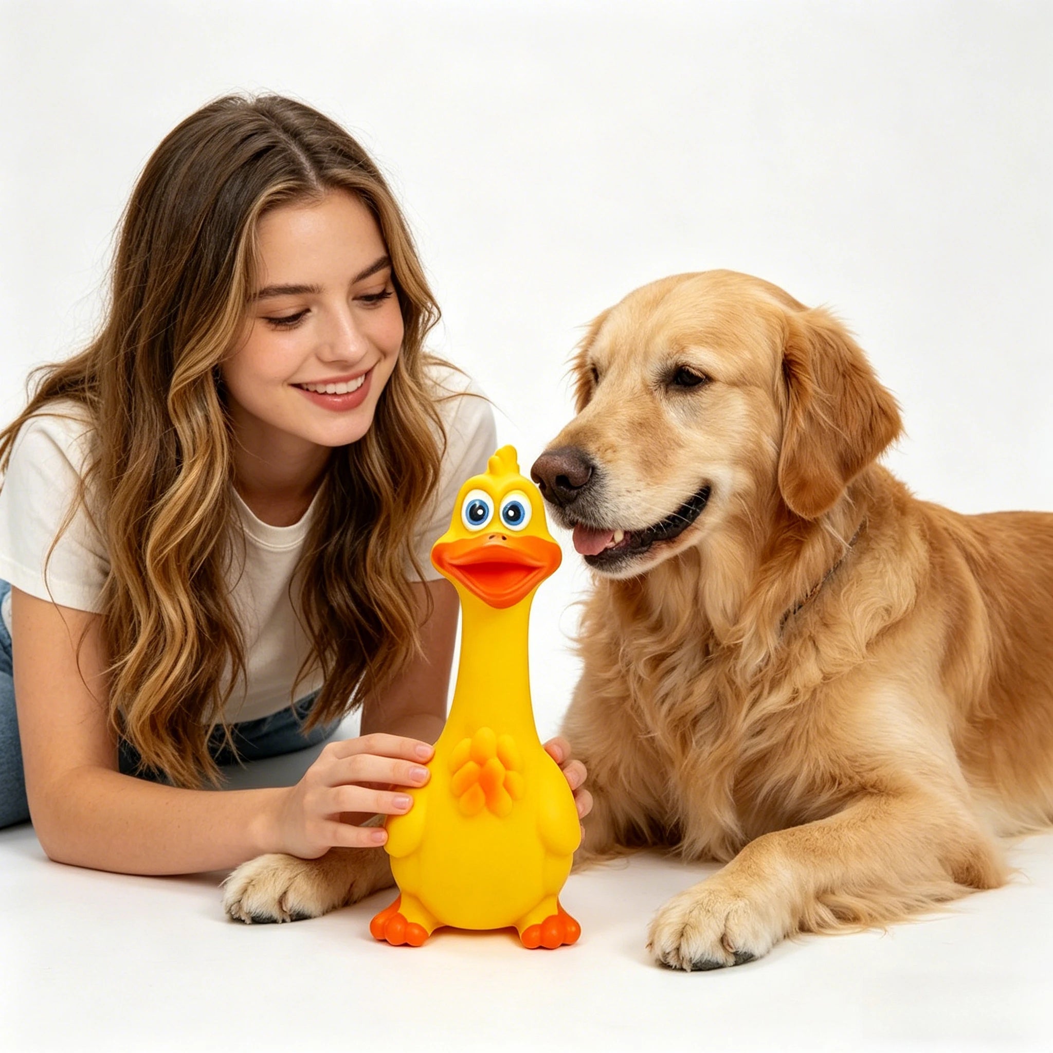 Rubber Chicken Squeaky Pet Dog Toys for Small,Medium or Large Pet Breeds