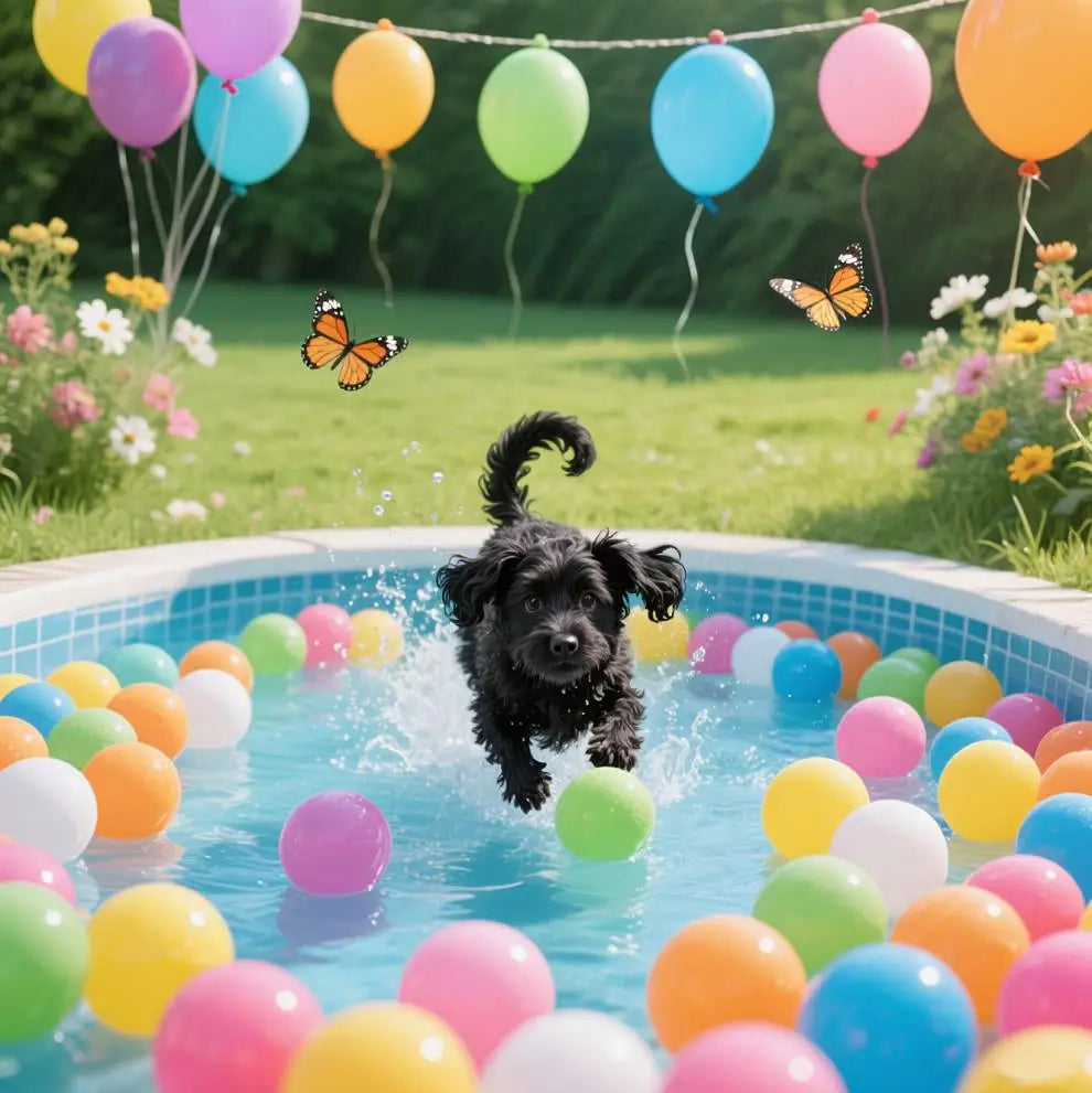 Dog Toys Balls with Storage Bag 7 Bright Colors Crush Proof Great Play Toys