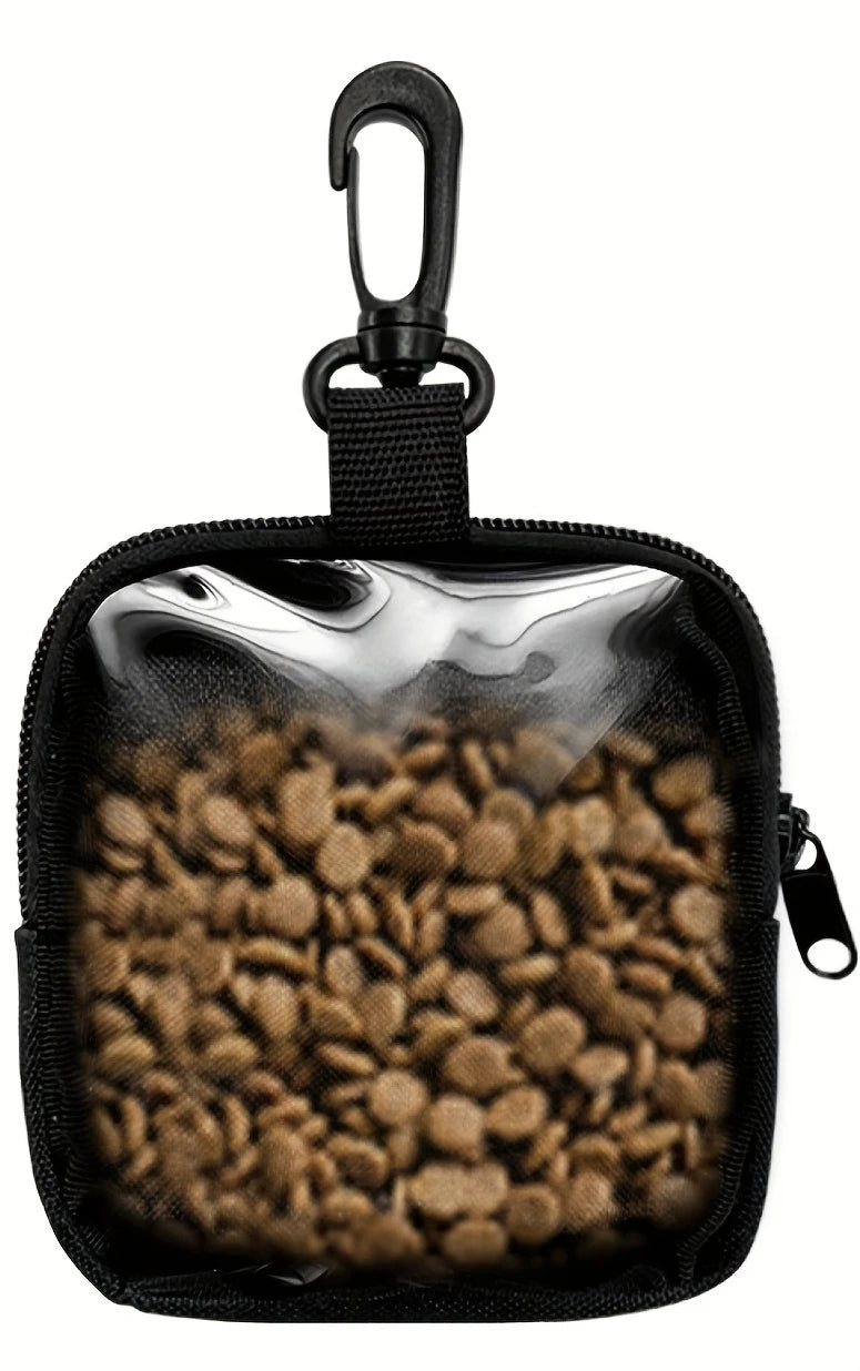 1pc Dog Print Dog Treat Bag with Hook and Zipper  Pet Training Set Puppy Pet