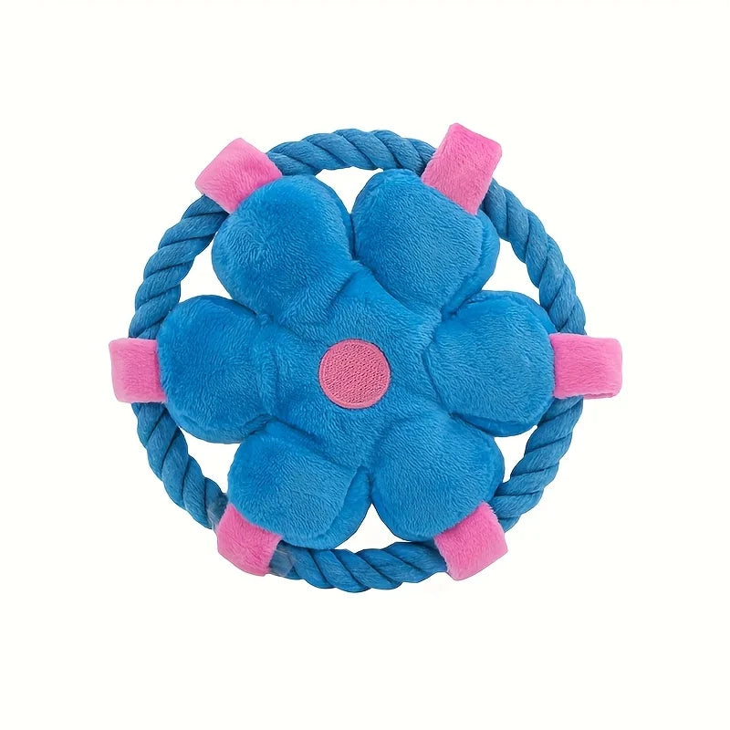 Durable Anti-Choking Soft Rope Loop Dog Chew Squeaky Toy Exercise Puppies