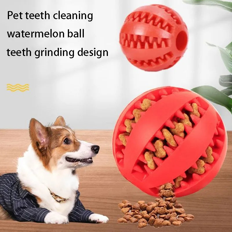 Rubber Pet Dog Toys Dog Chew Toys Tooth Cleaning Treat Ball Extra-tough Ball