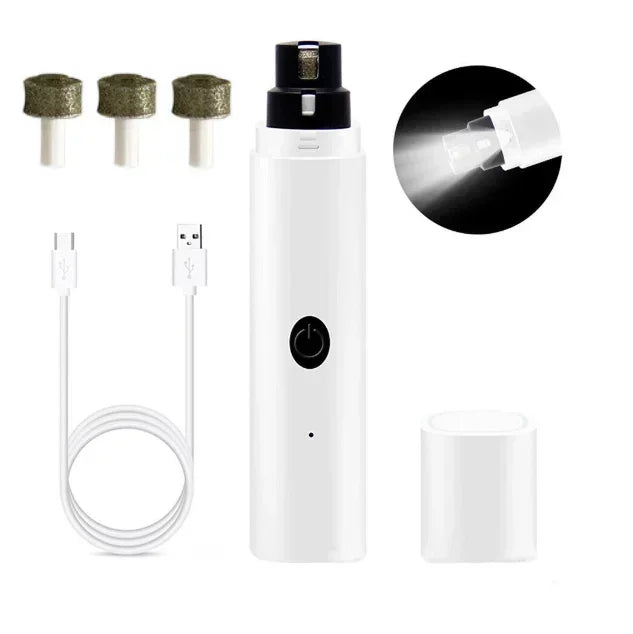USB Rechargeable Pet Nail Grinder, Quiet Electric Dog Cat Nail Trimmer Clippers