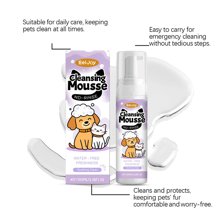 EelJoy Waterless Pet Shampoo Mousse for Dogs And Cats - No Rinse Fur Cleanser
