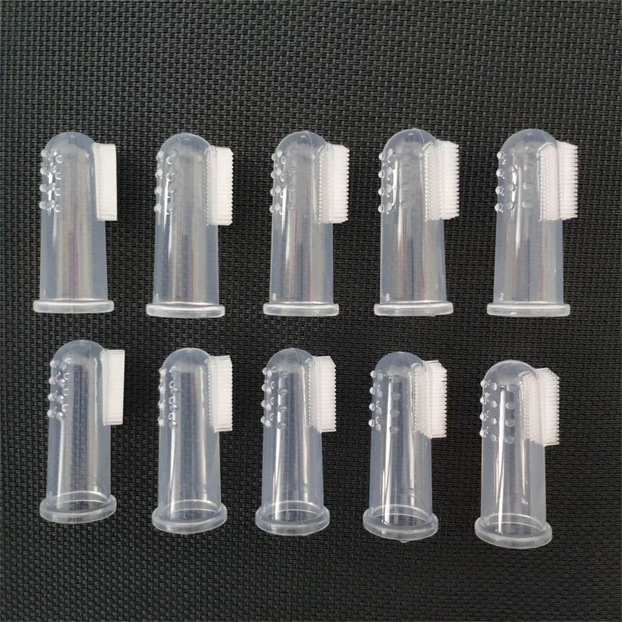 Pet Finger Toothbrushes Gentle Cleaning Dental Care Brushes for Small Dogs