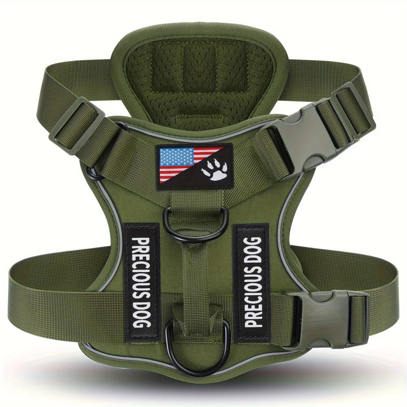 Anti-Pull Tactical Dog Harness with Night Reflective Strips Heavy-Duty Military Dog