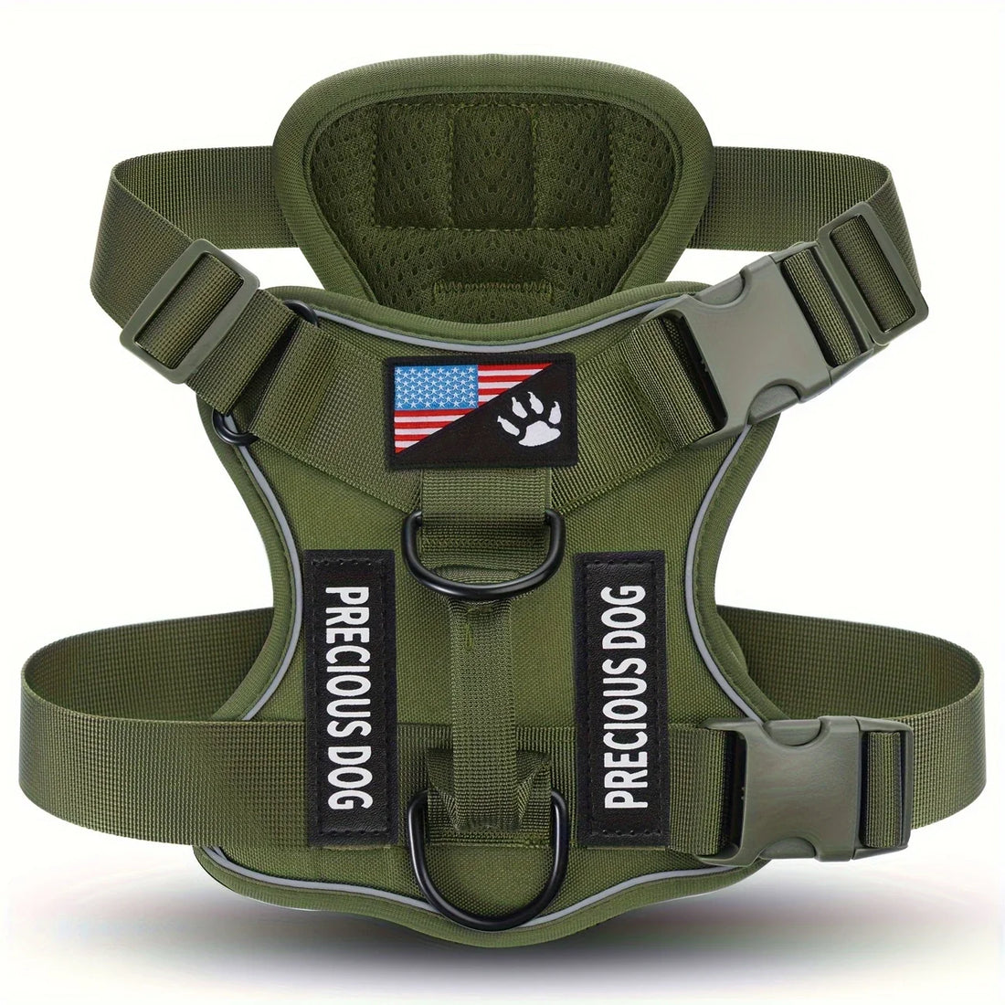 Anti-Pull Tactical Dog Harness with Night Reflective Strips Heavy-Duty Military Dog