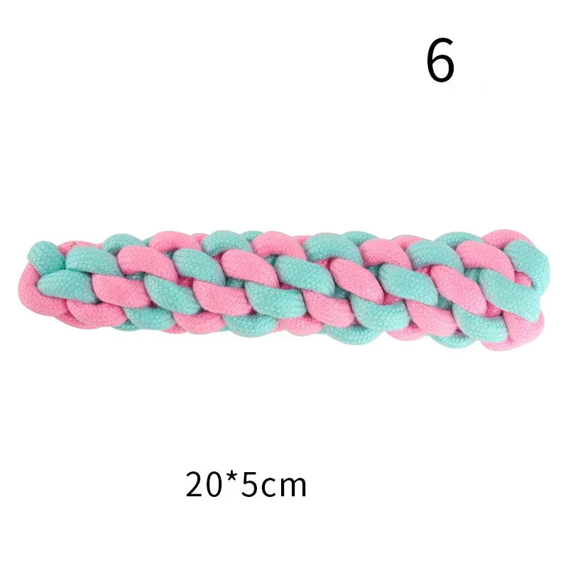 JUSTINLAU Pet Toys Anti-bite Teeth Cleaning Toys Pink Blue Mini Ball Cotton